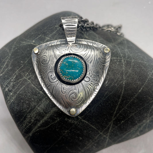Hollow Formed Turquoise Pendant