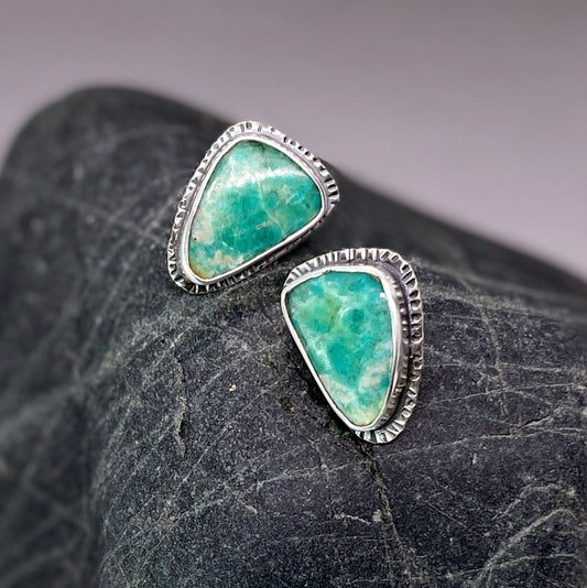 Chunky Triangle Turquoise Studs
