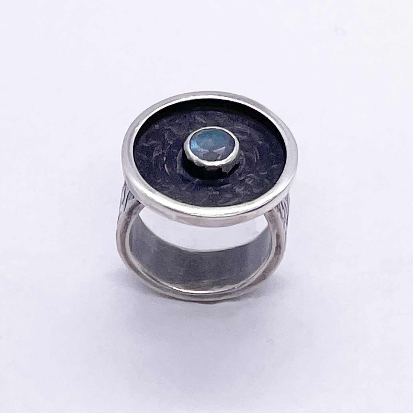 Silver Framed Labradorite Ring