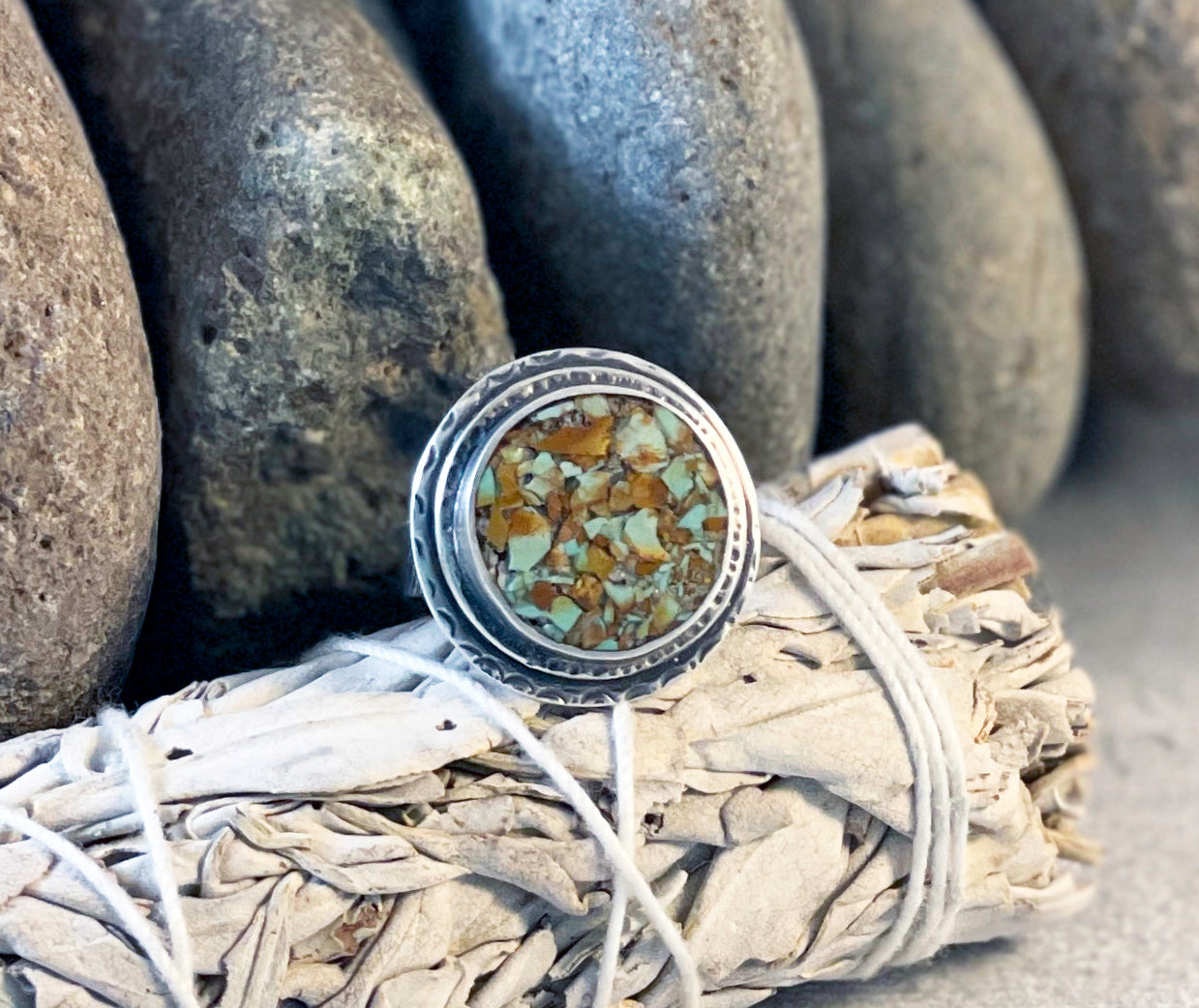 Natural Inlay Turquoise Sterling Silver Ring