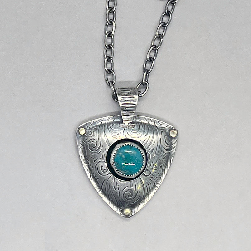 Hollow Formed Turquoise Pendant - Sable Design