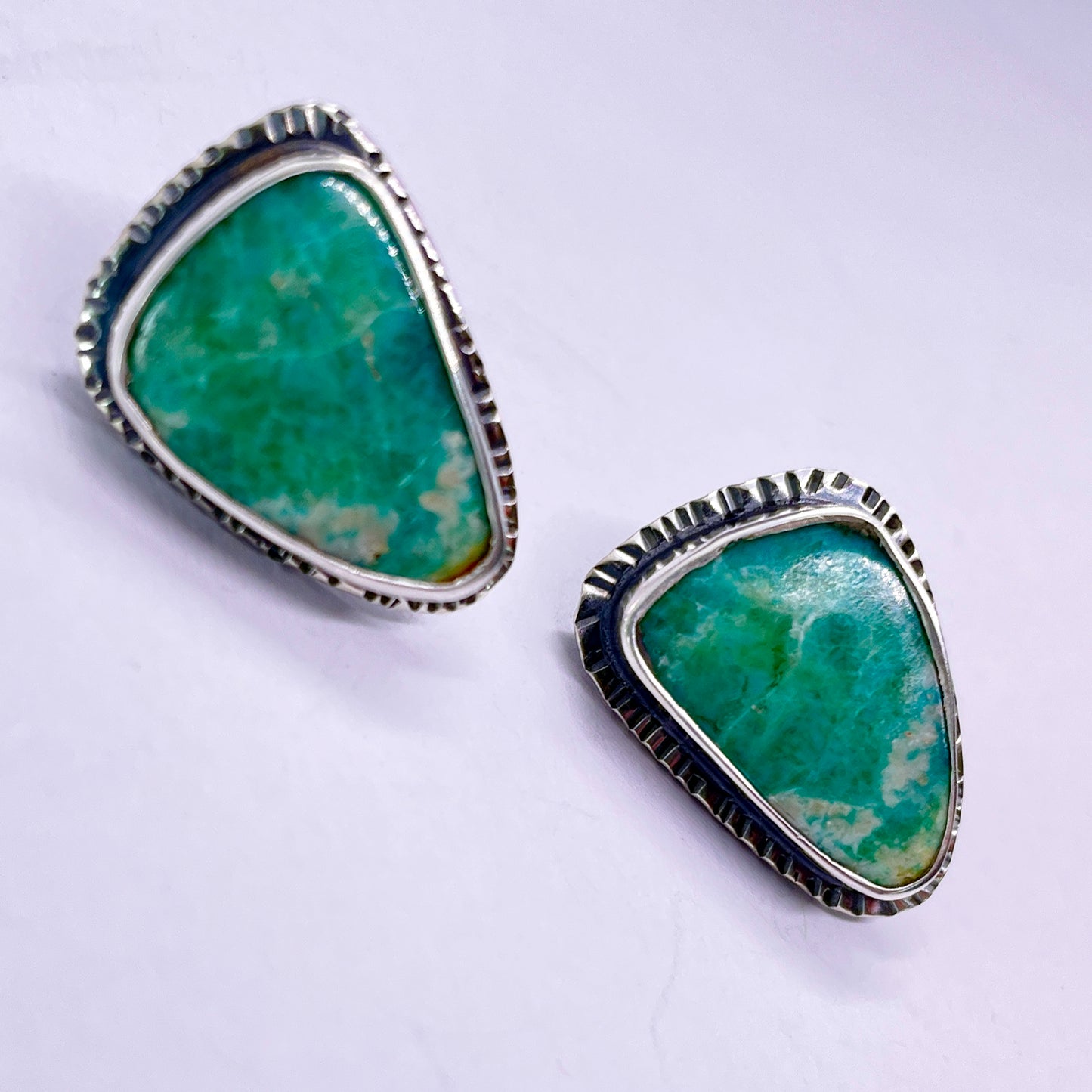 Chunky Triangle Turquoise Studs