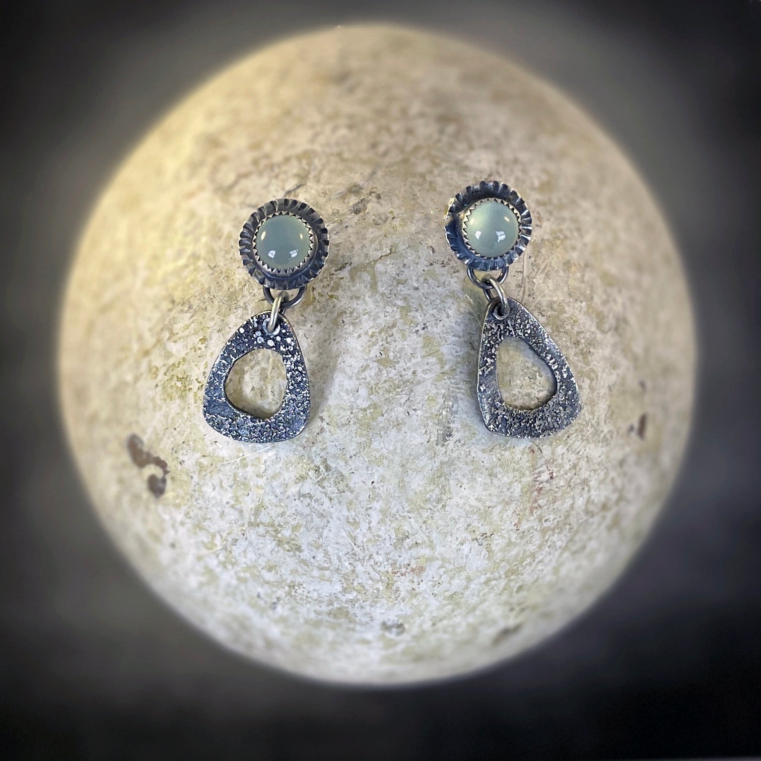Sterling Silver and Aqua Chalcedony Earrings - Sable Design