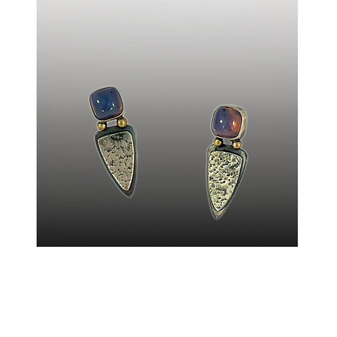 Leland Blue Sterling and Bronze Earrings