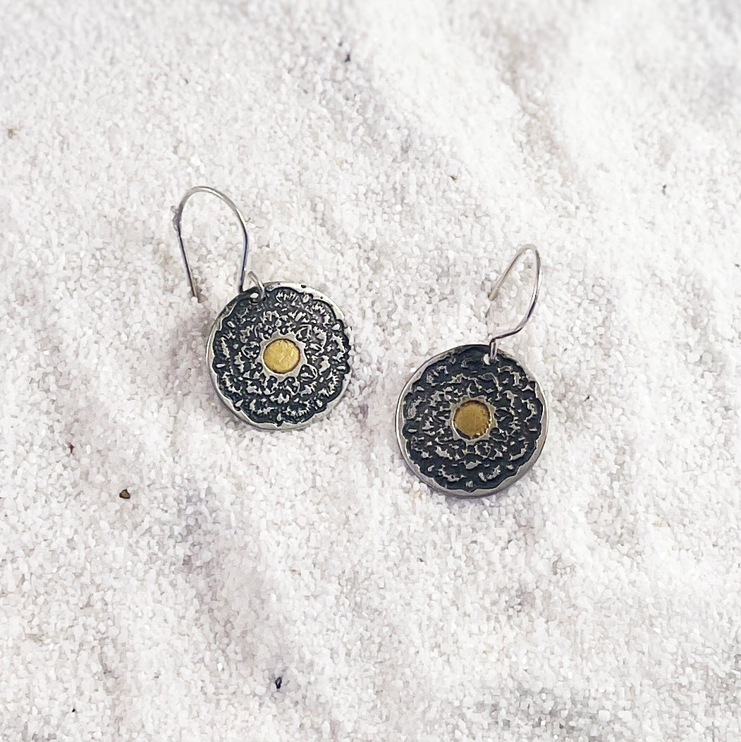 Mandala Earrings with Gold Center
