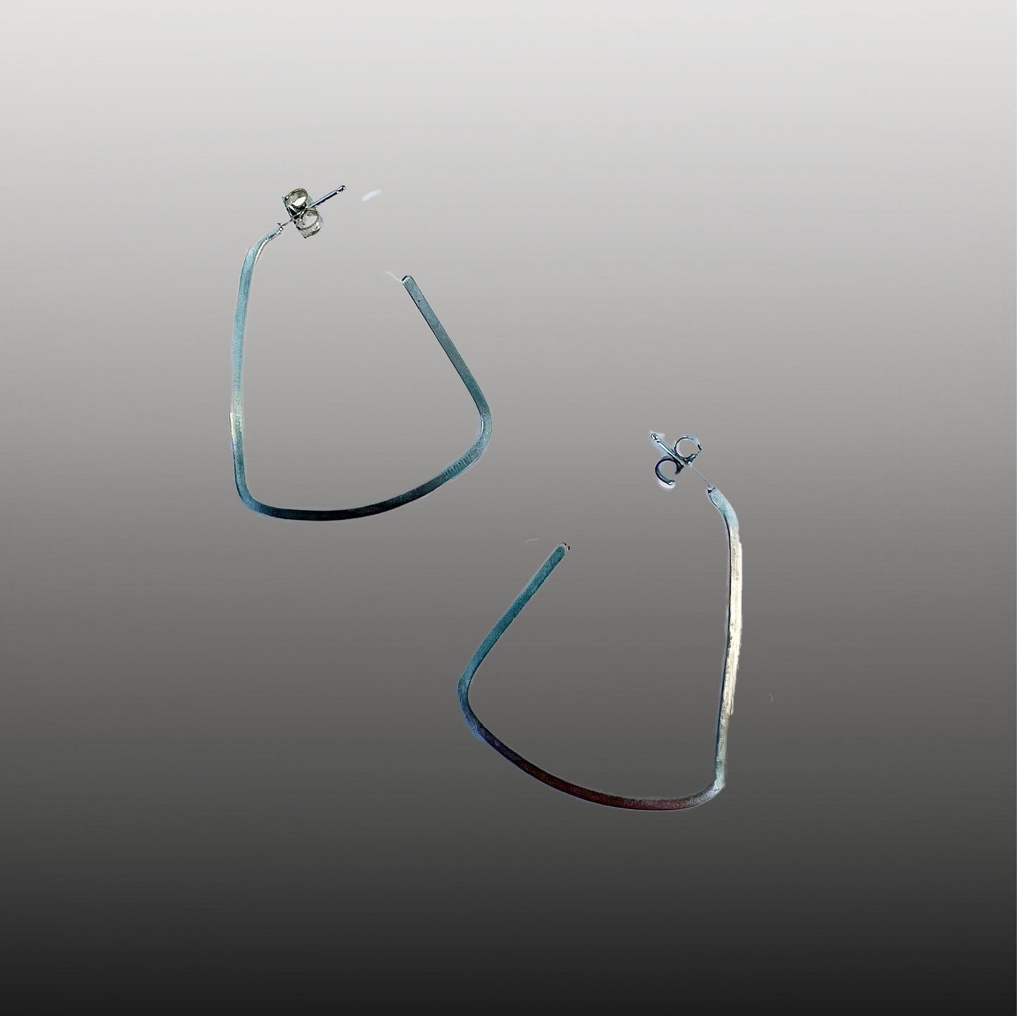 Made to Order Sterling Silver Open Hoop Earrings(Custom Sizes and Shapes Available)