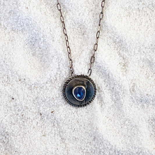 Sterling Silver Natural Sapphire Necklace